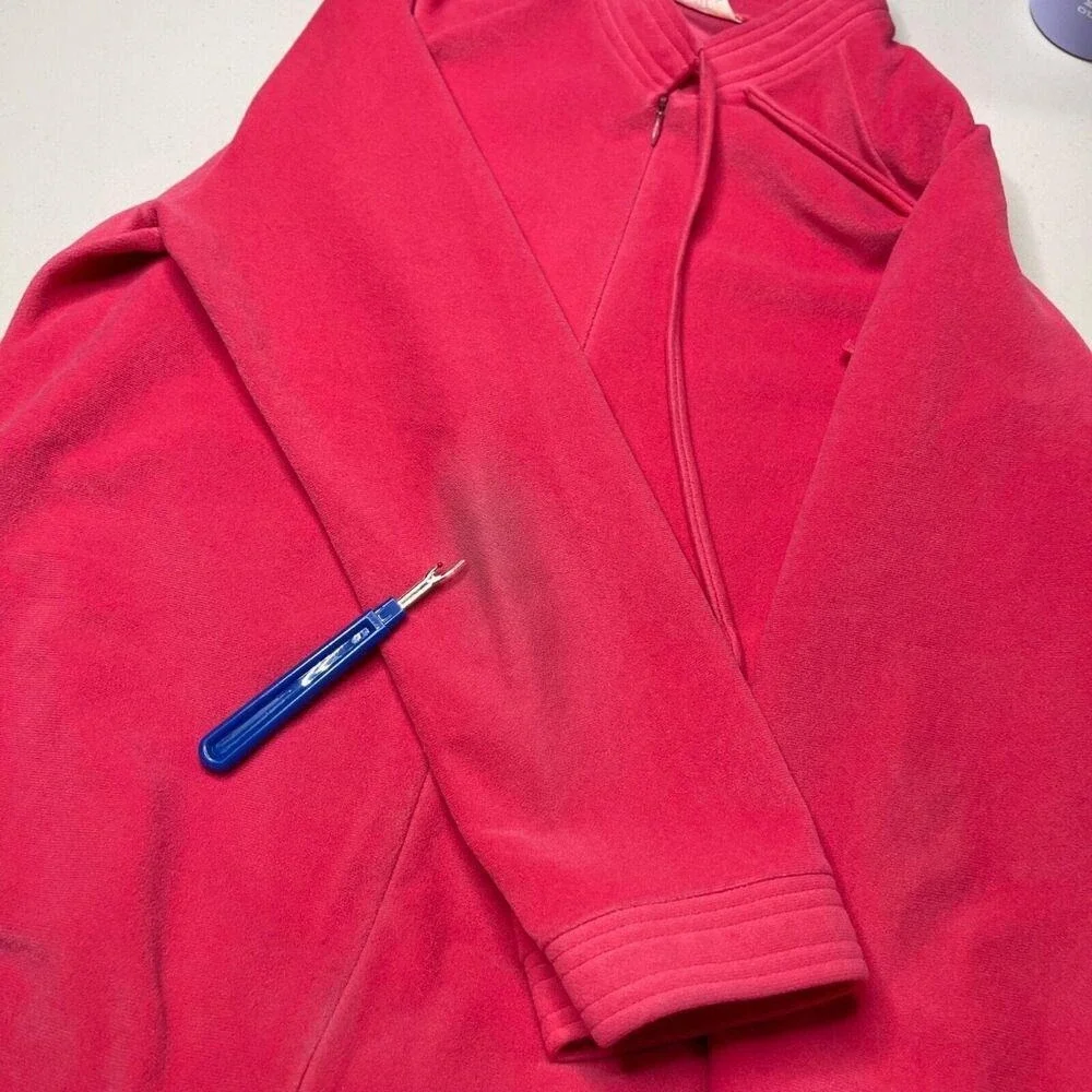 Vanity Fair Vintage 70's Pink Dacron Polyester‎ Fleece Robe Nightgown Medium